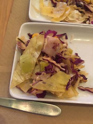 Old, limp, discoloured salad. We were very disappointed! at Organic's in Sevilla