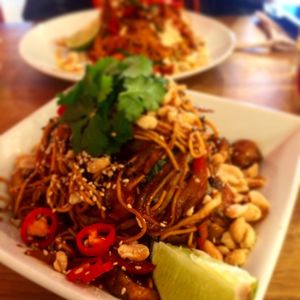 Japanese style sweet and sour noodles with mushrooms  at NoodleOne in Bangor