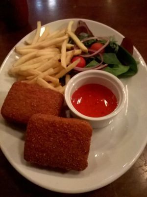 Vegan nagi grills with skinny fries and sweet chilli dip at The Central Bar in Gateshead