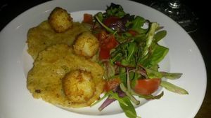 Potato scones with side salad at The Central Bar in Gateshead