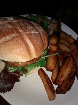 burger and chips at The Central Bar in Gateshead
