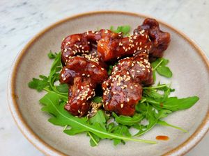 Cauliflower Wings with Korean Barbeque Sauce. at The Bridge Inn in Menai Bridge