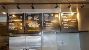 The Menu board...not as up to date as the menu at Banyan Tree South Asian Grill in Fairfax