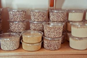 Nutritional yeast at Tahini Tienda Vegana in Villa De Leyva
