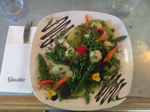 Vegan option at Gusto Ristobar in Sevilla