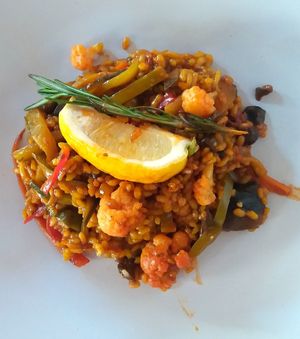 veggie paella at Gusto Ristobar in Sevilla