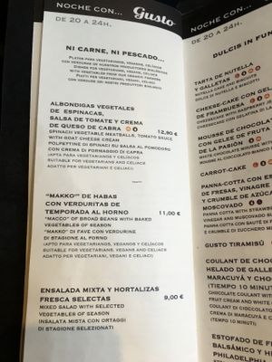 Menu 2 at Gusto Ristobar in Sevilla