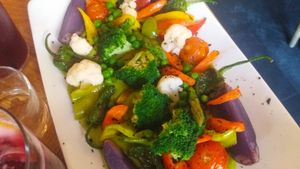 fava bean "makko" with veggies at Gusto Ristobar in Sevilla