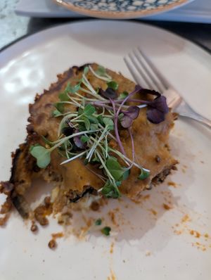 Vegan moussaka at Gusto Ristobar in Sevilla