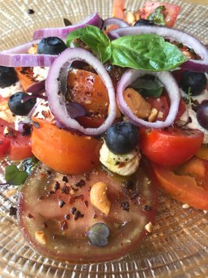 Salad with vegan ricotta cheese  at Gusto Ristobar in Sevilla
