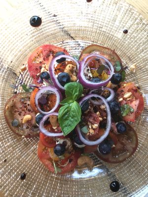 Salad with vegan ricotta  at Gusto Ristobar in Sevilla