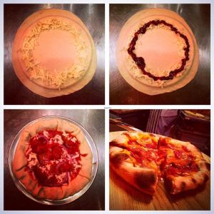 Vegan BBQ stuffed crust with vegan pepperoni at Dead Wax Social in Brighton