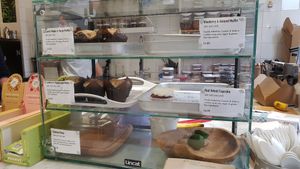 Dessert shelf at Raw Press in South West London