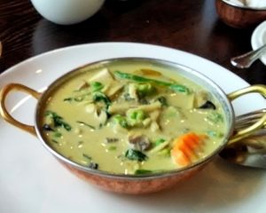 Thai Green Curry with Tofu and Vegetables. Very, very pleasent and authentic taste at Blue Lotus in Vilnius