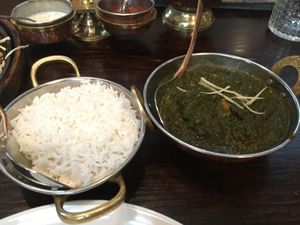 Tofu with spinach sauce at Blue Lotus in Vilnius