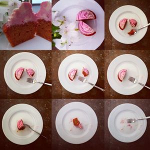 red velvet cupcake with lemon frosting at Fischwerk in Norderney