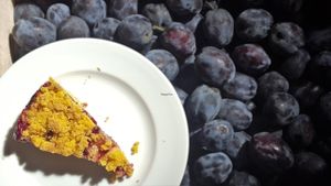 juciy homemade plumcake with with sprinkles - vegan and glutenfree  at Fischwerk in Norderney