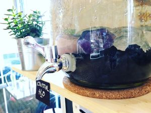 Crystal and Sungit Water for Free :) at GF Cafe in Prague