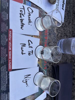 Sake flight   at moto-i in Minneapolis