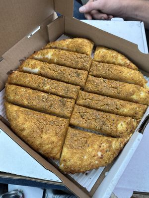 Cheese bread w/ cashew cheese!!  at Pie-Sci in Detroit