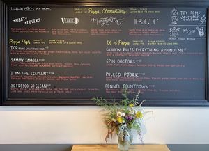 The menu at Pie-Sci in Detroit