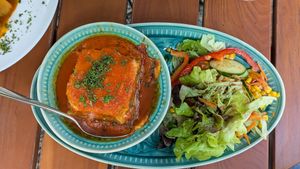 Vegan lasagna at Landhaus in Wolfratshausen