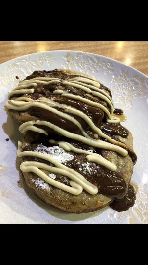 Protein pancakes (vegan) at Health Nuts Shop & Cafe in Sydney