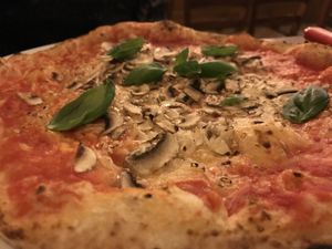 Margarita with mushrooms and vegan cheese   at Ogien in Wroclaw