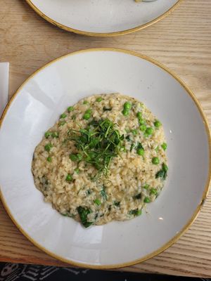 Lemon & Garden Pea Risotto at Anglesey Arms in Menai Bridge