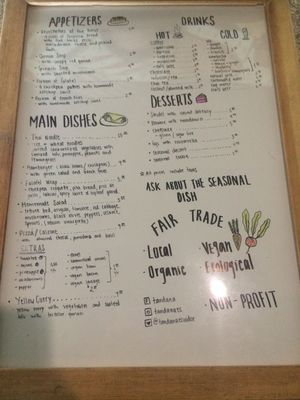 Tandana’s menu  at Tandana in Quito