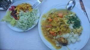 Curry with rice at Wohlfuhlhotel Goiserer Muhle in Bad Goisern
