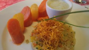 Quinoa with fried onions and all kinds of carrot at Wohlfuhlhotel Goiserer Muhle in Bad Goisern