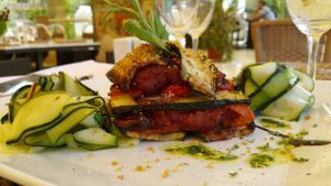 Delicious vegan vegetable lasagna! at Restaurant Quay in Mallorca