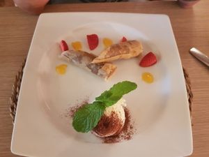 Cigar of nuts and ice Cream at Restaurant Quay in Mallorca