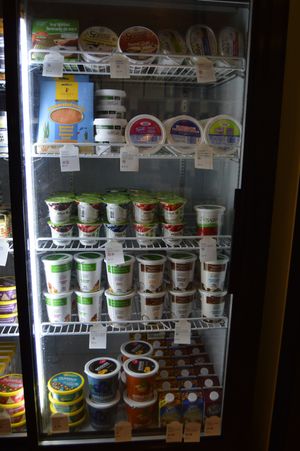 Vegan yogurts and cream cheeses at Good Rebel. at Good Rebel in Toronto