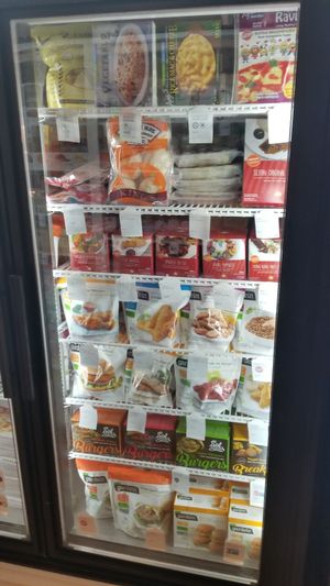 Vegan products refrigerated at Good Rebel in Toronto