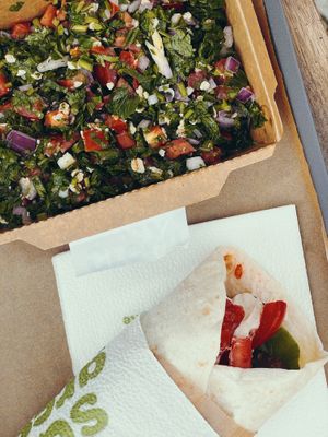 Wrap and Salad  at Sara Green in Bucharest