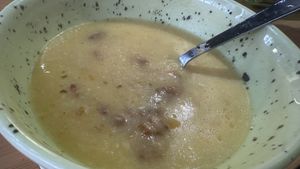 Garlic soup - Friday menu  at Sara Green in Bucharest