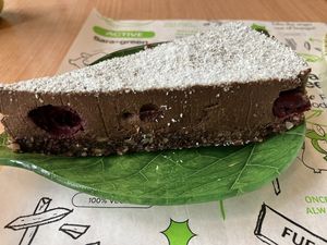 Vegan chocolate and coconut torte  at Sara Green in Bucharest