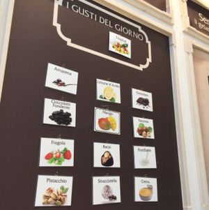 Sign with Flavor Gelato at Gelatobuono in Fiume Veneto