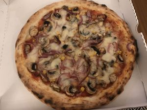 Funghi mit Mais und roten Zwiebeln (vegan) at Casa Tua in Bergkamen