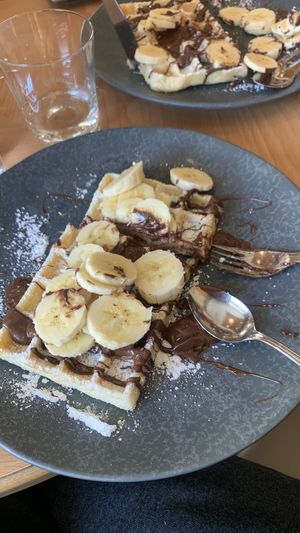 Vegan waffles   at Bosek's Salt & Sugar in Wagrain
