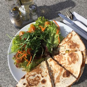 Vegan quesadilla at Bosek's Salt & Sugar in Wagrain
