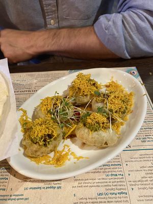 Sev puri at Sanskruti Restaurant in Liverpool