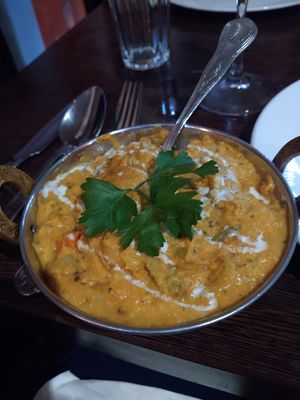 Vegan korma at Sanskruti Restaurant in Liverpool