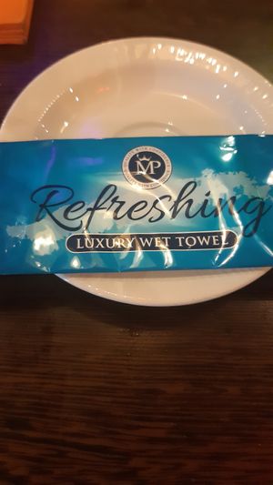 hot towel offered after meal at Sanskruti Restaurant in Liverpool