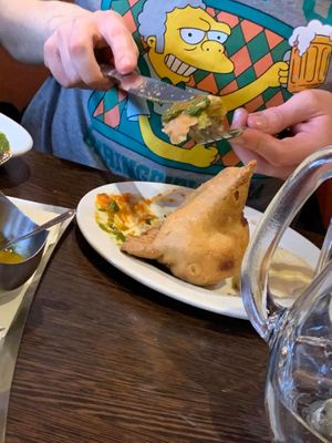 Vegetable samosa   at Sanskruti Restaurant in Liverpool