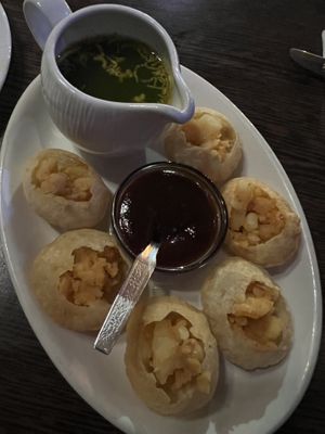 Pani puri   at Sanskruti Restaurant in Liverpool