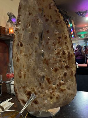 Family size garlic naan   at Sanskruti Restaurant in Liverpool