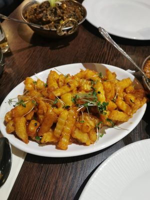 Masala chips at Sanskruti Restaurant in Liverpool